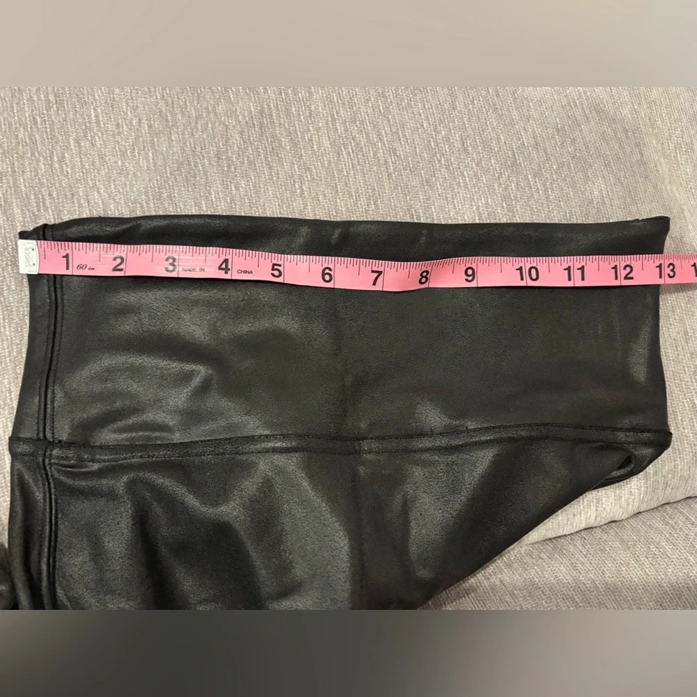 SPANX Black Faux Leather Leggings-size medium - Picture 10 of 16